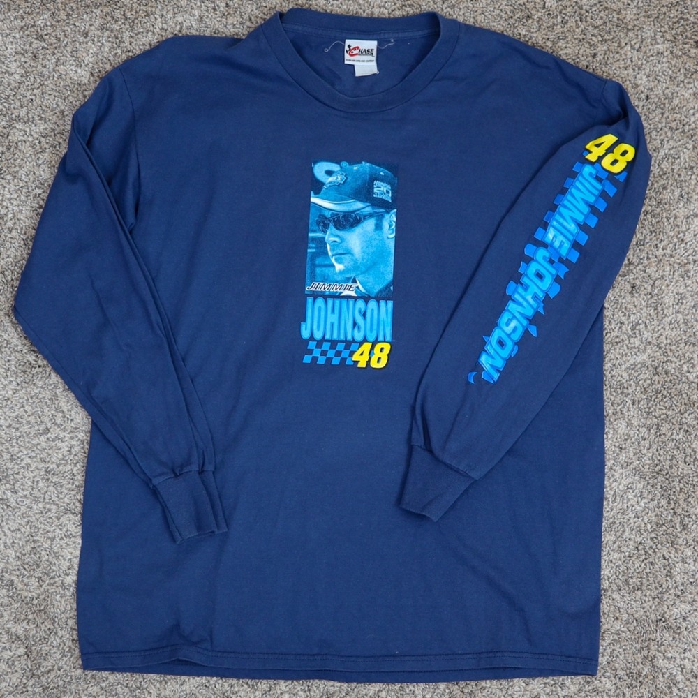 Vintage Jimmie Johnson Lowes NASCAR‎ Chase Racing Force Long Sleeve Shirt Large